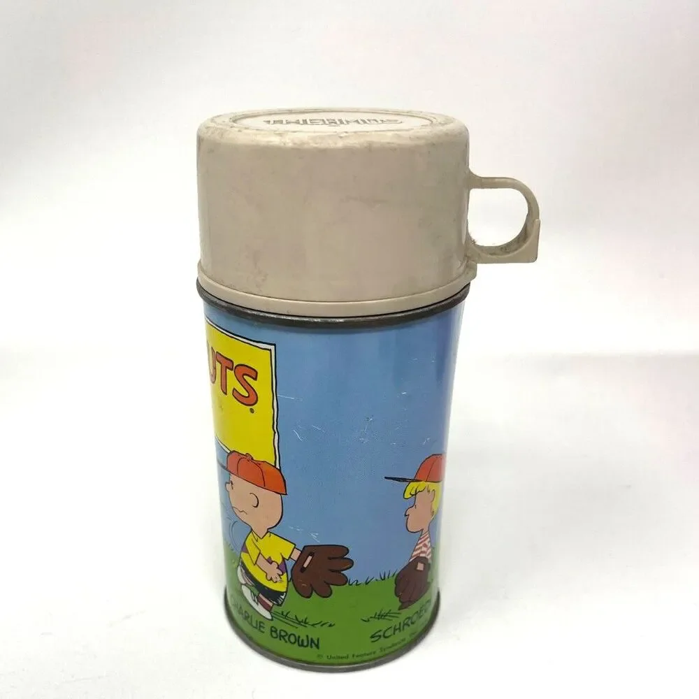 Rare Vintage Peanuts Thermos Charles Schultz 1959 Beverage Lunchbox Bottle #2868
